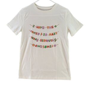 Cat & Jack White "I Have the Power" Short Sleeve Graphic T-Shirt Sz L